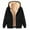 Black, variant on Men Trench Coat Fleece Hooded Full Zip Solid Color Long Sleeve Winter Cardigan Pockets Warm Hooded Coat