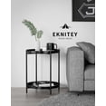 thumbnail image 4 of Mesa auxiliar EKNITEY de metal de 2 niveles, impermeable, negra, 4 of 7