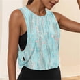 thumbnail image 2 of lcziwo Tank Tops for Women Print Wide Strap Lightweight Camisole Summer Casual Athletic Open Side Crop Undershirt Blue M, 2 of 9