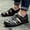 Black, variant on jjayotai Men Shoes Clearance Sale Summer Mens Leather Sandals Flats Beach Walking Non-Slipsoft Bottom Casual Shoes Rollbacks