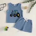thumbnail image 2 of Akiihool Toddler Boys Summer Sets Sleeveless Tank Top + Camo Shorts Outfits for Casual Playwear(Blue,6-12 Months), 2 of 8