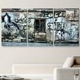 thumbnail image 2 of wall26 Canvas Print Wall Art Set Abandoned Building Triptych Graffiti &amp; Street Art Cities Mixed Media Realism Bohemian Scenic Urban Multicolor for Living Room, Bedroom, Office - 24&quot;x36&quot;, 2 of 5