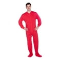 thumbnail image 4 of Big Feet Pajamas Red Cotton Jersey Knit Adult Footed Sleeper with Drop Seat, 4 of 4