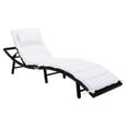 thumbnail image 5 of SAFAVIEH Colley Wicker Outdoor Chaise Sun Lounger, Black, 5 of 15