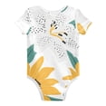 thumbnail image 2 of Sunflower Flowers Leaves Pure Cotton Bodysuit Short Sleeve Pajamas One-Piece Romper Unisex 12M, 2 of 6