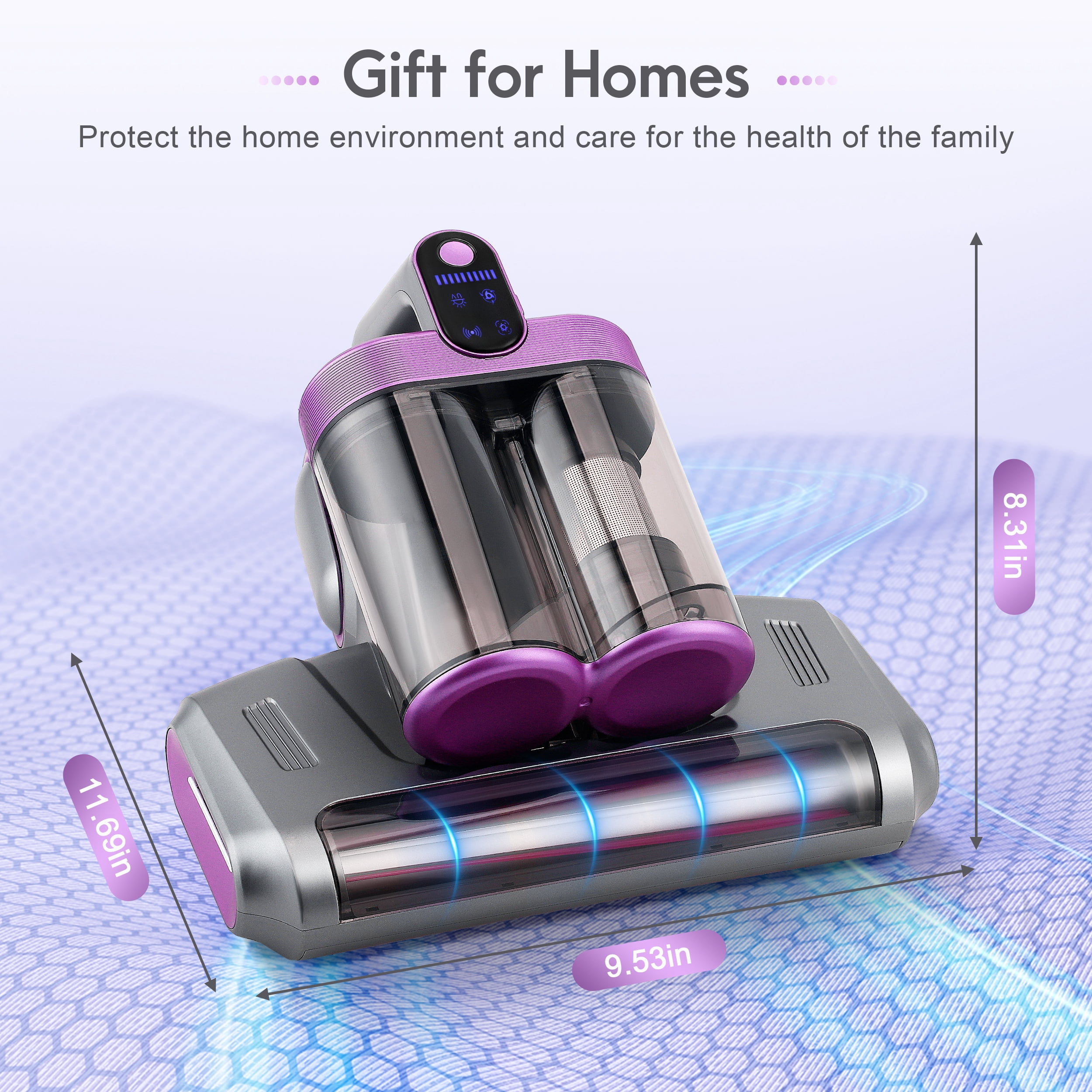 AMTPM 17KPa Cordless Mattress Vacuum Cleaner with UV Care & 40,000RPM Beating - 520ml Dustbin, USB Rechargeable for Bed, Pet Hair, Allergen Removal (Deep Cleaning)