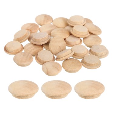 Unique Bargains Lot de 80 Bouchons en Bois, 15mm/0.59 Pouces Bouchon à Vis en Bois Champignon Bouchons en Bois