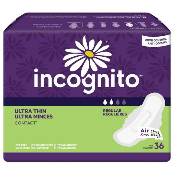 Incognito Ultra Thin Contact Regular Winged Pads 36 pads