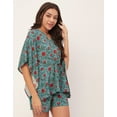 thumbnail image 3 of Moomaya Sleepwear, Printed Kaftan With Shorts Set, Rayon Nightwear 2 Pc Loungewear, 3 of 9