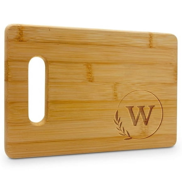 Personalized cutting Boards - Small Monogrammed Engraved cutting Board (W) - 9x6 customized Bamboo cutting Board with Initials - Wedding Kitchen gift - Wooden custom charcuterie Boards by On The Rox