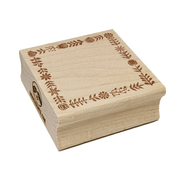 Elegant Botanical Square Border Frame Square Rubber Stamp Stamping Scrapbooking Crafting - Small 1.25in