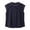Navy, variant on Womens Tops Elegant Shirt Embroidery Detail Round Neck Flutter Sleeve Blouse Casual Wear Womens T Shirts White XXL