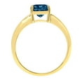 thumbnail image 2 of 1.5 ct Cushion Cut Natural London Blue Topaz Solitaire 14K Yellow Gold Womens Engagement Ring, 2 of 3