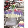 thumbnail image 5 of Outdoor Tablecloth with Umbrella Hole for Patio/Picnic/Party/Camping, Watercolor Forest Silhouette Waterproof Table Cloth Round Cover Washable, Retro Abstract Forest Trees Cream (Dia 60"), 5 of 8