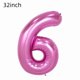 thumbnail image 4 of Globos de Cumpleaños HAUCIAJEIN Número 6 Rosa de 32" Set, 4 of 4