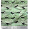 thumbnail image 2 of Soimoi Green Cotton Duck Fabric Crow Bird Print Sewing Fabric Yard 44 Inch Wide, 2 of 3