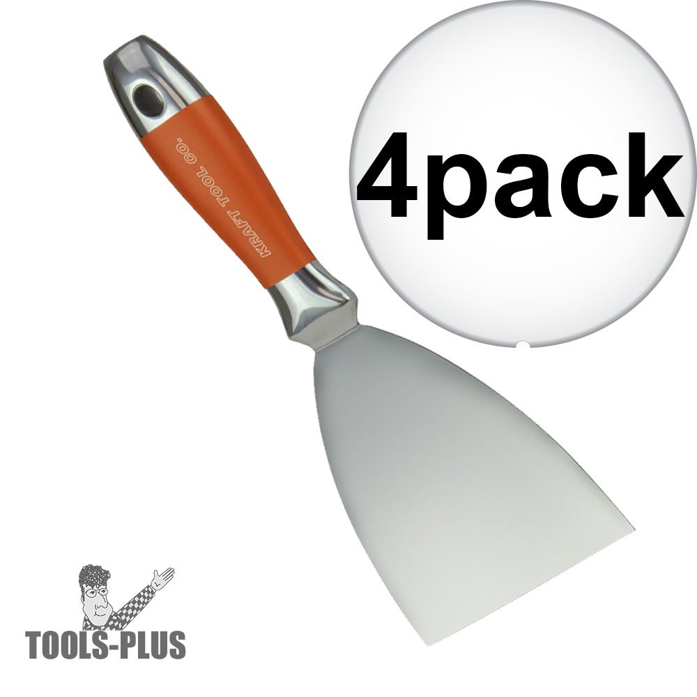 Kraft Tool DW729PF Putty & Drywall Knife Stainless Steel 4" 4Pack
