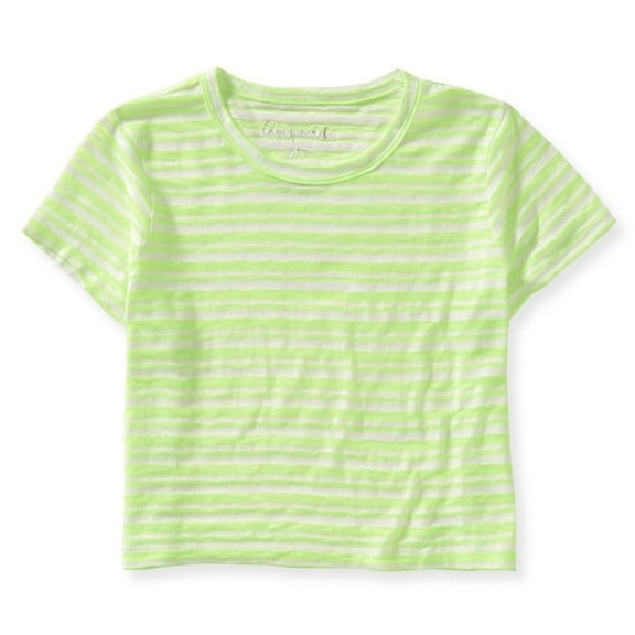Aeropostale Womens Burnout Cropped Graphic T-Shirt, Green, Juniors, Large