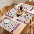 thumbnail image 5 of 4th of July Placemats Set of 8 Blue Red Striped Stars Independence Day Place Mats Indoor Wipeable Table Mats Washable Cloth Dining Table Placemats for Kitchen Holiday Party Home Decor 13x19 Inch, 5 of 9