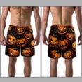 thumbnail image 3 of luoweisi Men's Beach Shorts Quick Dry Swim Trunks with Mesh Lining Halloween Pumpkin S, 3 of 5