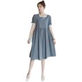 thumbnail image 1 of TopOne Robe de Maternité pour Femmes Décontractée à Encolure Carrée, Jupe Midi Ample à Manches Courtes, Chandail à Enfiler, Jupe Trapèze pour Femmes Enceintes, 1 of 8