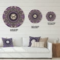thumbnail image 4 of Designart 'Fractal Pattern Purple with Circles ' Modern Wood Wall Clock, 4 of 5
