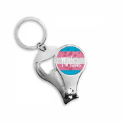 yes i'm trans lgbt support nail nipper key chain bottle opener clipper