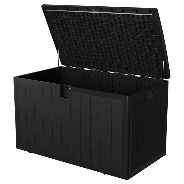 Gaderth Outdoor Storage Box,130 Gallon Resin Deck Box,Waterproof Lockable Outdoor Storage Bench,Storage Container For Patio Furniture Garden Tools Package Delivery
