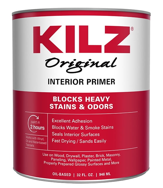KILZ Original 1 Gallon Oil-Based Primer, Odor Blocking, Water
