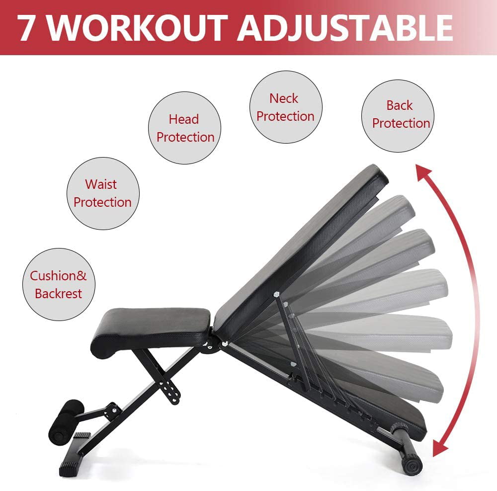 foldable training bench with rope indoor incline bench Tribesigns weight bench adjustable abdominal trainer multi-function flat bench for fitness 