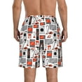 thumbnail image 3 of Kdxio Modern Life Pattern Mens Casual Shorts - Drawstring Summer Beach Sports Shorts for Men, 3 of 9