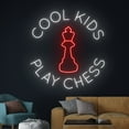 thumbnail image 3 of Handmadetneonsign Cool Kids Play Chess Neon Sign, Chess Led Sign, Chess Player Led Light, 3 of 5