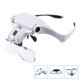 thumbnail image 1 of LED Lighted Magnifying Glass Hands-Free Head-Mounted Magnifier with 5 Detachable Lenses 1X, 1.5X, 2X, 2.5X 3.5X, 1 of 5