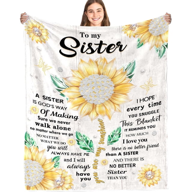 LHSHID Sister Blanket Gift to My Sister Gift from Big Little Sister Gift for Sister Birthday Idea Soft Throw Blanket Gift for Sister 60x80in