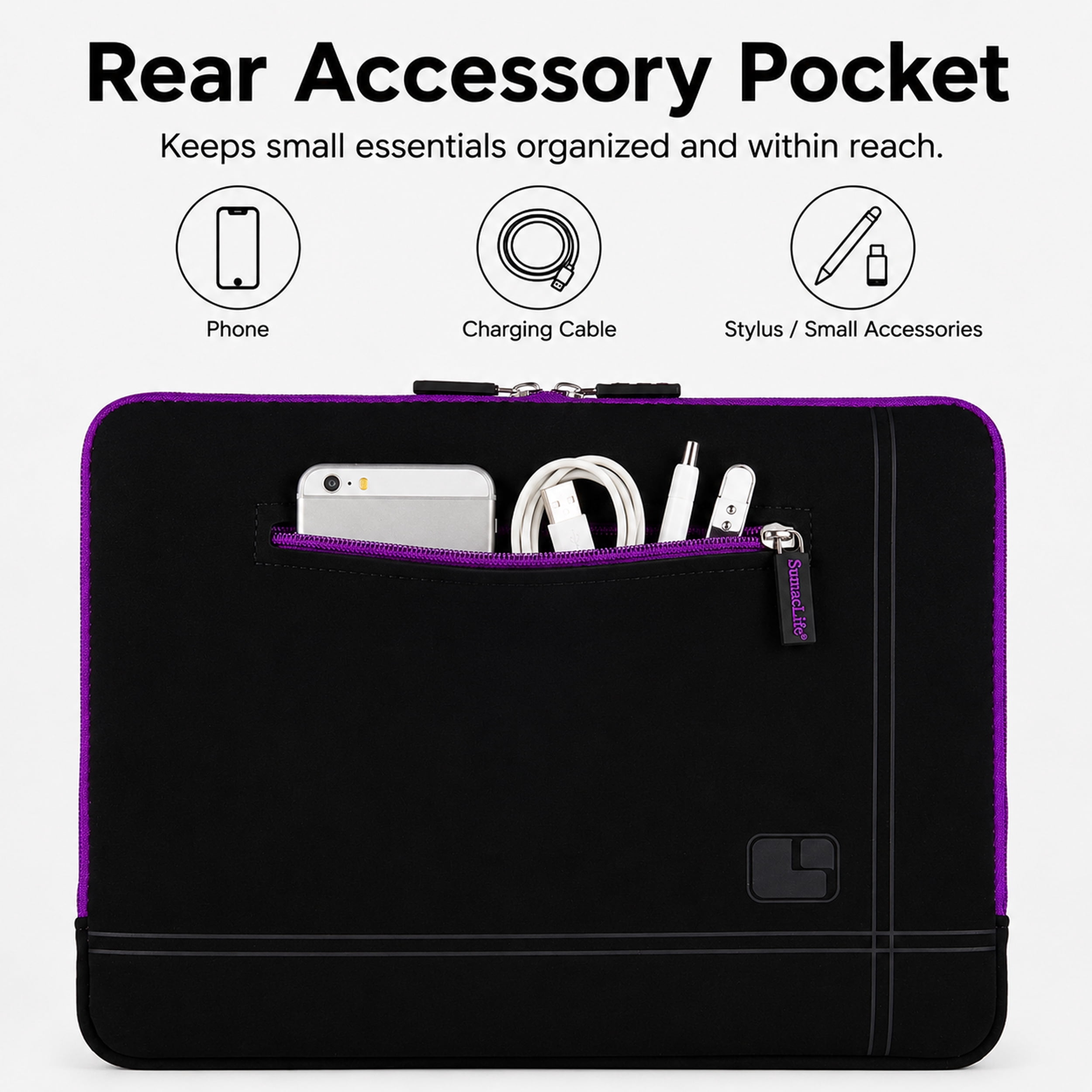 Protective Neoprene Laptop Sleeve for Devices Up to 13 Inches, Water-Resistant