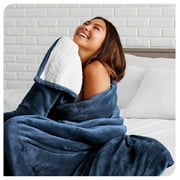 TiaGOC Fleece Blanket - King Blanket - Blanket for Bed, Sofa, Couch, Camping and Travel - Warm & Lightweight - Fluffy & Soft Plush Blanket - Reversible (King, Dark Blue)