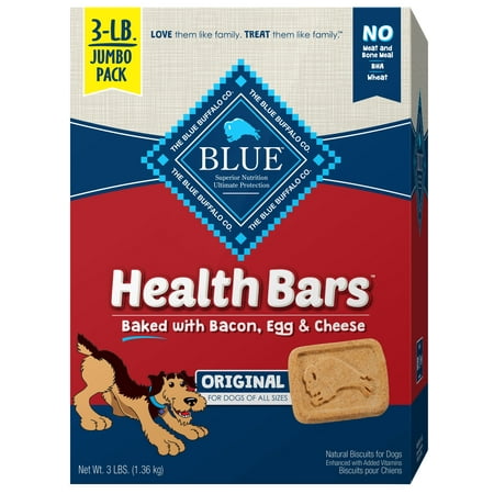 Blue Buffalo Health Bars Crunchy Dry Dog Treats with Bacon, Egg & Cheese Recipe, 48-oz (Best Bacon Egg And Cheese Sandwich)