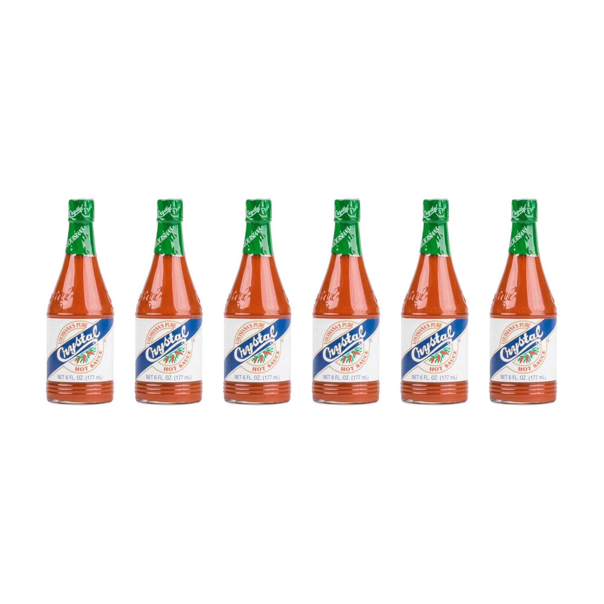 Louisiana’s Pure Crystal Hot Sauce Glass, 6 Oz (Pack of 6)