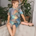 thumbnail image 4 of Fotbe Pastel Abstract Fluid Art Pijama Estampada de 2 Piezas para Niños – Ropa de Dormir de Manga Corta Cómoda para Niños y Niñas, Camiseta y Shorts de Algodón-Small, 4 of 6