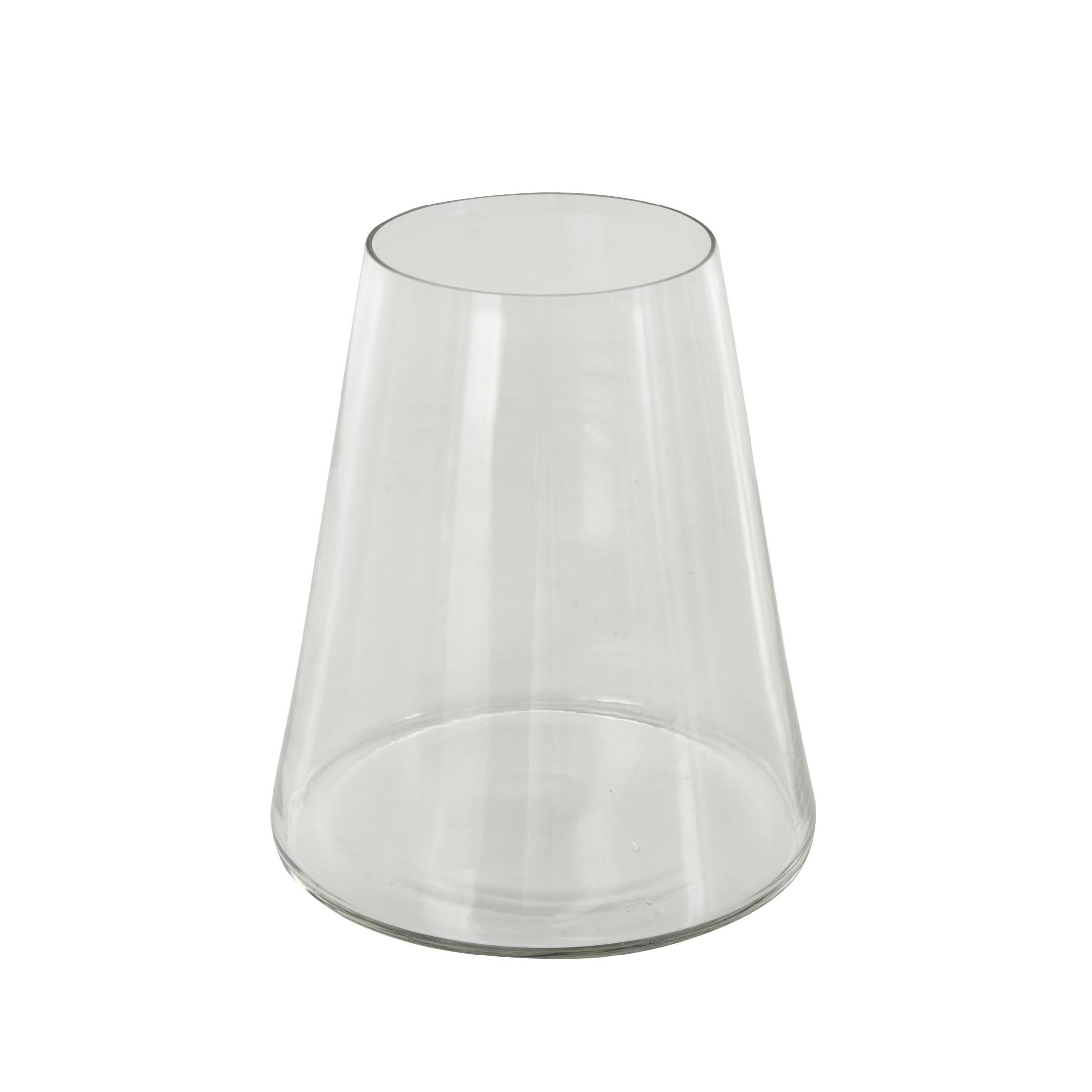 DecMode 9" Wide Cone Shaped Glass Vase