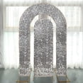 thumbnail image 2 of BalsaCircle 2 Silver Big Sequin Round Top Wedding Arch Backdrop Stand Covers Party Wedding Reception Events Decorations Supplies, 2 of 7