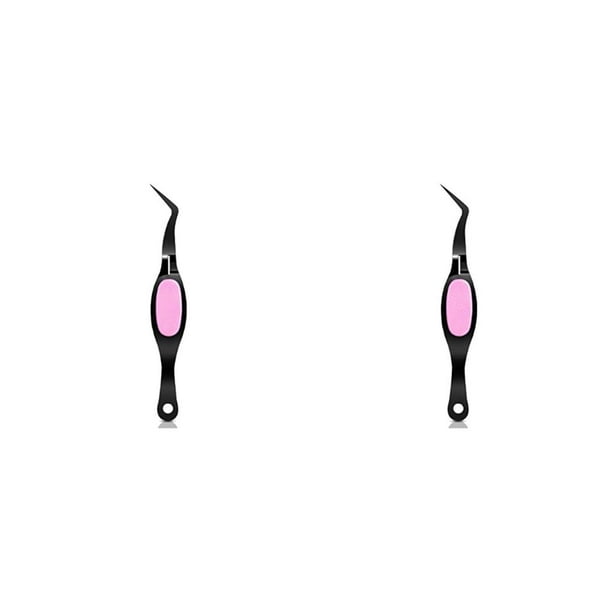Vogacara Pinzas Craft Crossing Lock Multifunción Reverse Curved Nail Art Depilación Decoración Joyería Electrónica Negro Negro 2piezas Vogacara CBP503808