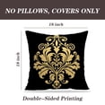 thumbnail image 2 of LALILO Throw Pillow Covers Golden Black Damask Graphic Ornament Cushion Cover 18" x 18", 2 Pack, 2 of 6