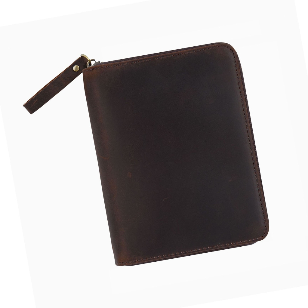 Zippered Leather Cover for 3.5x5.5Inch Pocket Journal Notebook Field Notebook