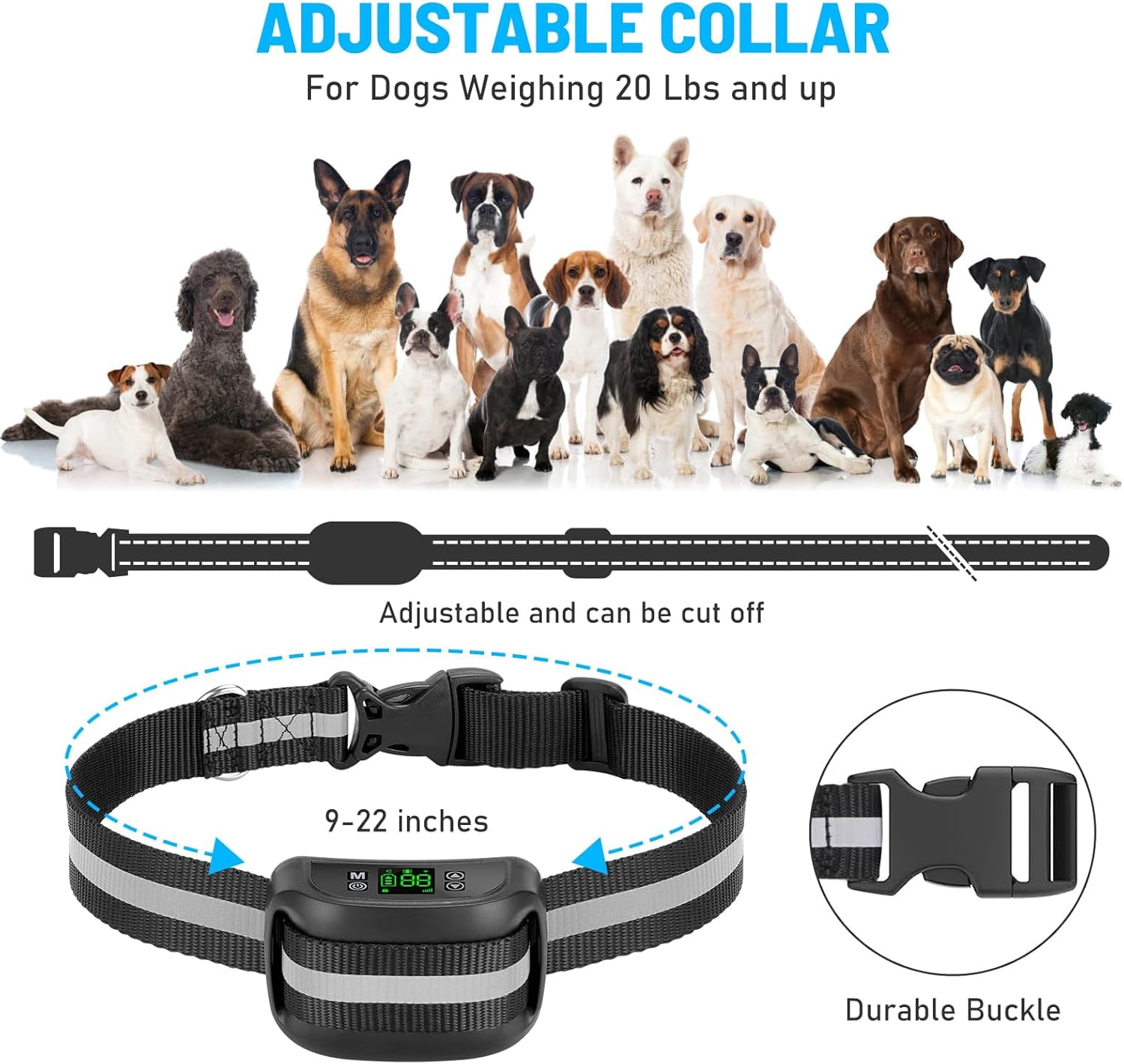 2 in 1 GPS Wireless Dog Fence, Dog Training Collar with Remote, Radius from 33 Yards to 1083 Yards, Electric Pet Containment System, Waterproof Collar, Beep Vibration Shock, for Dogs Over 20 Lbs