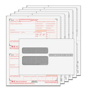 2021 W-2 Preprinted 6-Part 2-Up TaxPacks with Envelopes (Self-Seal) and W-3 Transmittal Forms | Qty for 10 Employees | IRS Approved | Compatible with QuickBooks and Other Accounting Software
