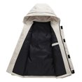 thumbnail image 6 of XMMSWDLA Deals Clearance Tops for Men Solid Casual Thicken Hooded Zipper Multi Pocket Keep Warm Jacket Coats, 6 of 8