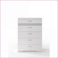 thumbnail image 4 of Chests | White High Gloss 5-Drawer Chest with Built-In Organizer | White | Synthetic Wood, 4 of 8