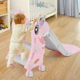 thumbnail image 6 of Ealing Indoor Toddler Slide for Ages 1-3 Baby Slide Outdoor Climber Playset with Basketball Hoop,Pink, 6 of 8