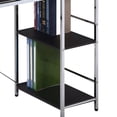 thumbnail image 4 of Metal & Synthetic Wood Writing Desk With Shelves - Black Style Contemporary Office, 4 of 5
